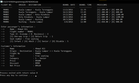 System Output cont.